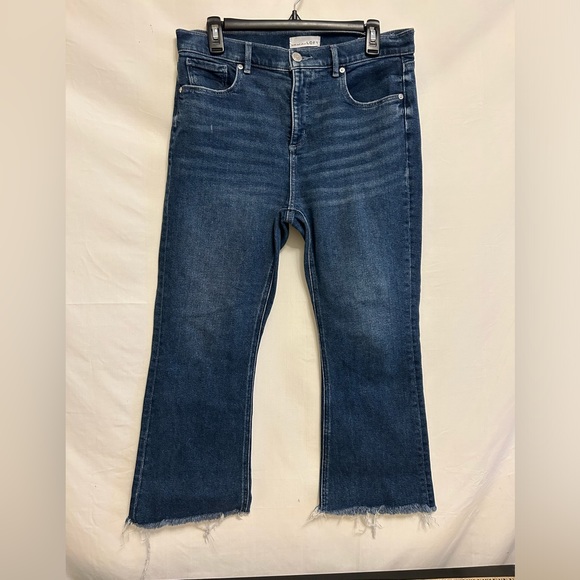 Loft Medium Wash High Waist‎ Flare Crop Size 30/10 - Picture 1 of 6